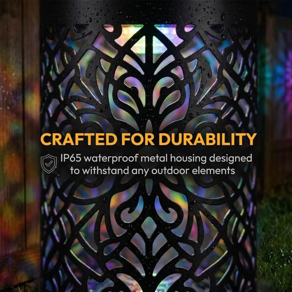 Slar Railing Seven-Color Changing Solar Mandala Projection Wall Light, Decorative ...