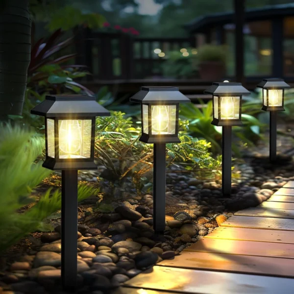 Solar Lights Outdoor,12 Pack 3000K Waterproof Auto On/Off Solar.