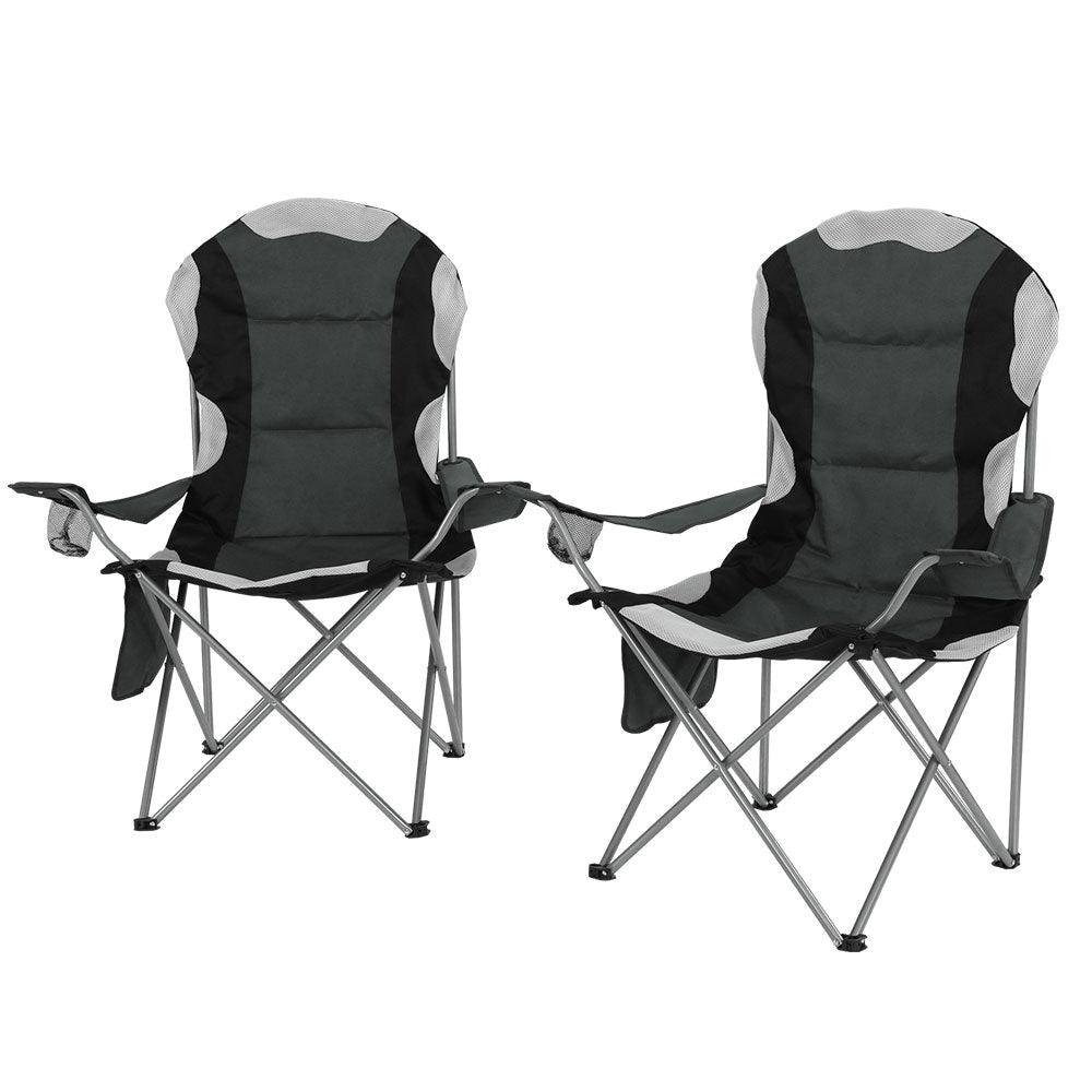 Weisshorn Folding Camp Chairs with Arms - 2 Pack