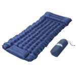 Weisshorn 9cm Camping Mat with Foot Pump & Pillow - Blue