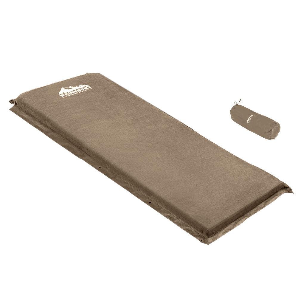 Single Self-Inflating Camping Mattress 10cm - Coffee