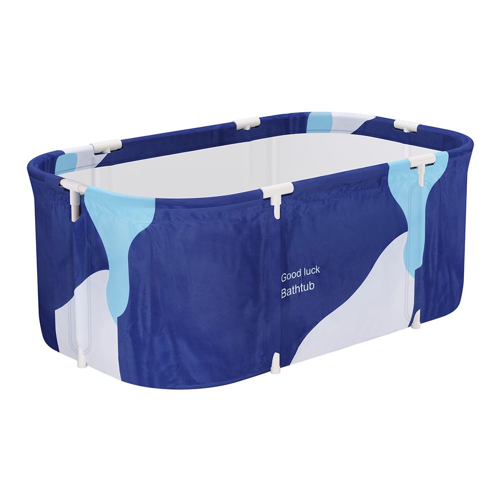 Foldable Bathtub 114x62cm with Insulated Walls – Navy Blue