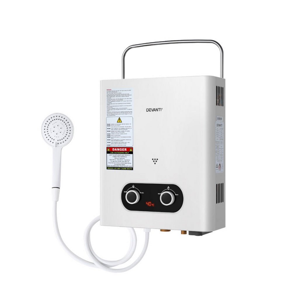 Devanti 6LPM Portable LPG Gas Water Heater