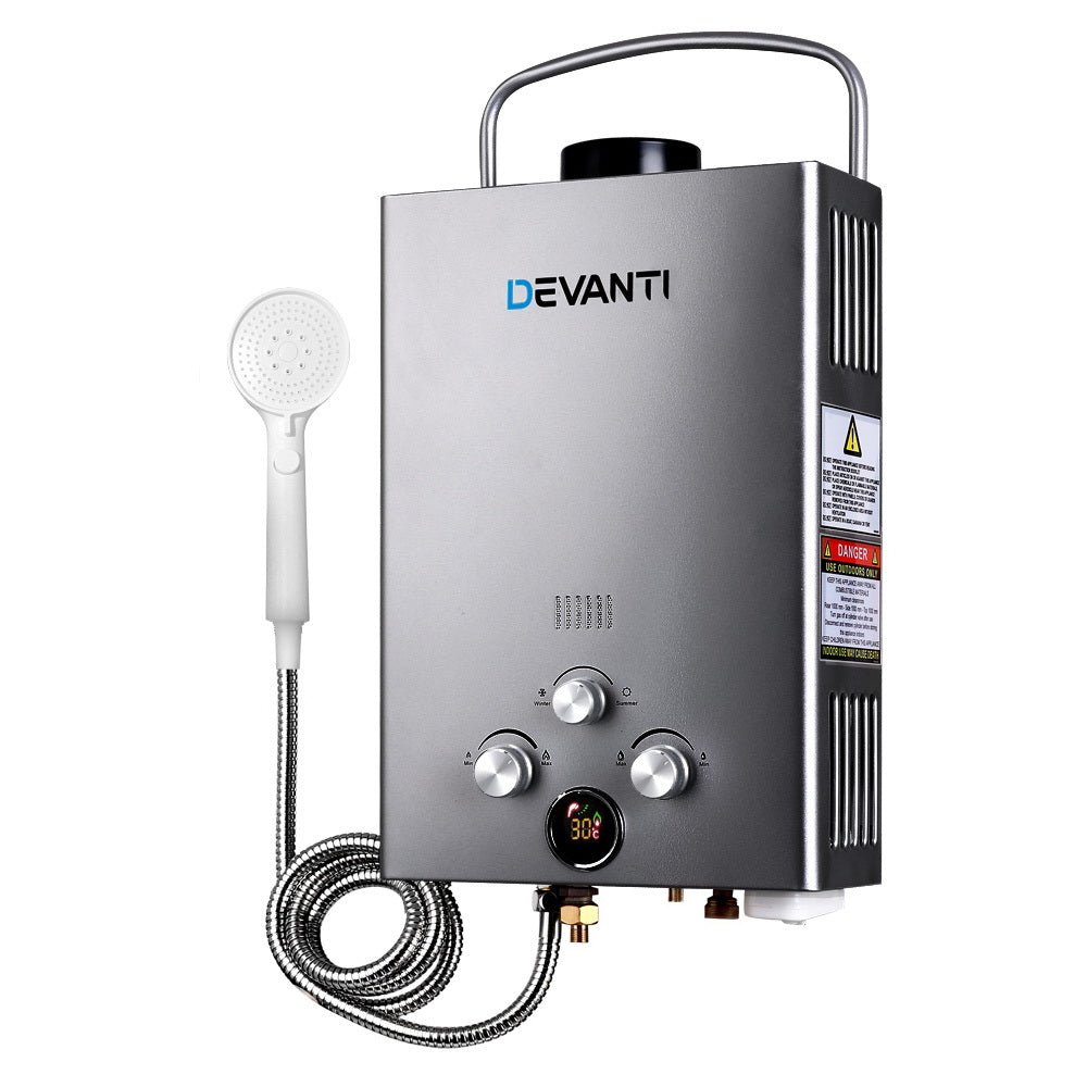 Devanti Portable LPG Gas Water Heater 8L/Min