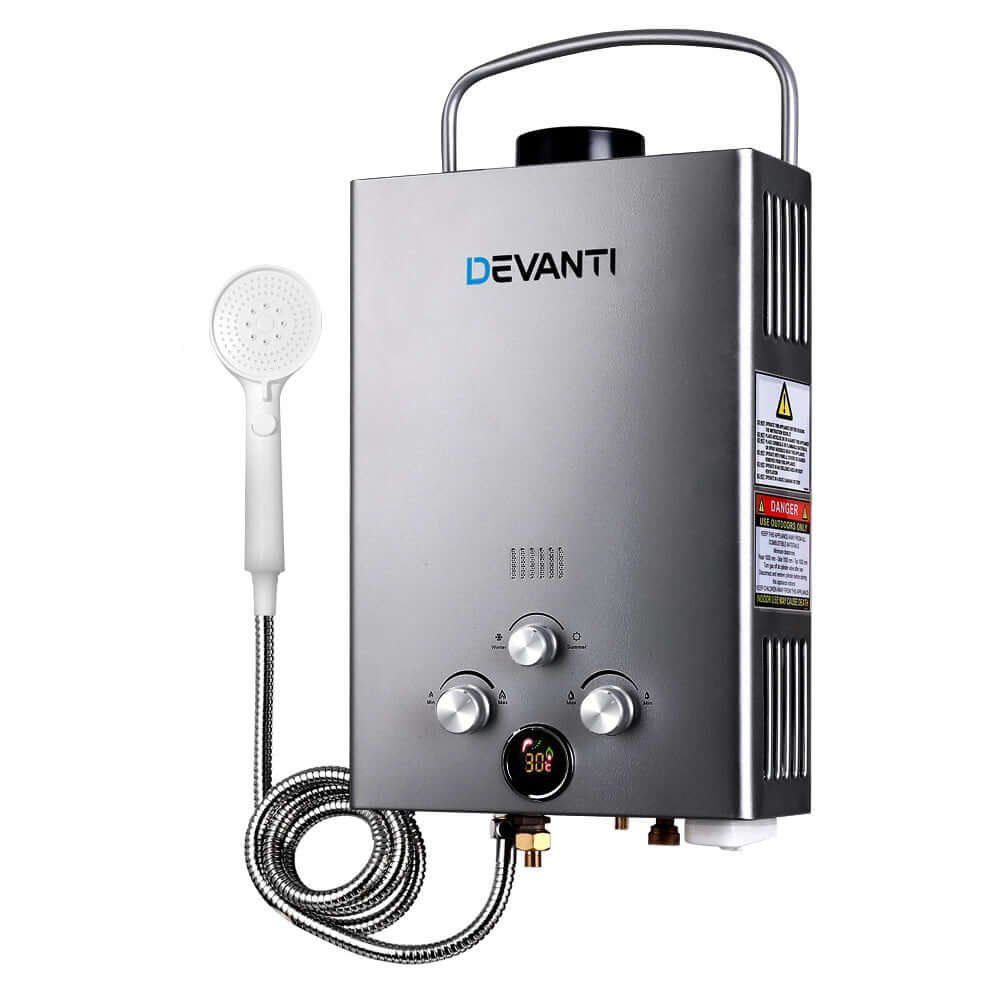 Devanti Portable LPG Gas Water Heater 8L/Min with Pump