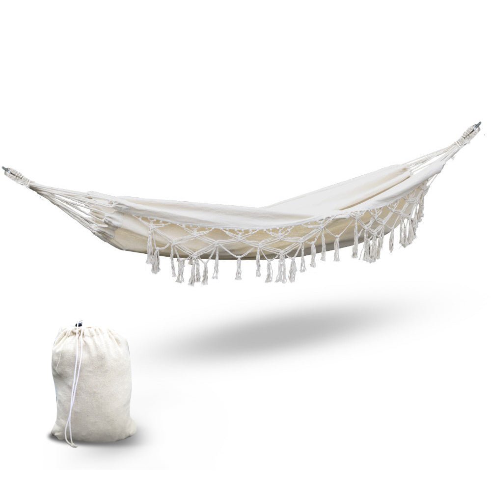 Gardeon Tassel Hammock Bed – Cream