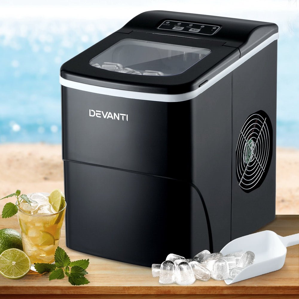 Portable Benchtop Ice Cube Maker – 2L Black