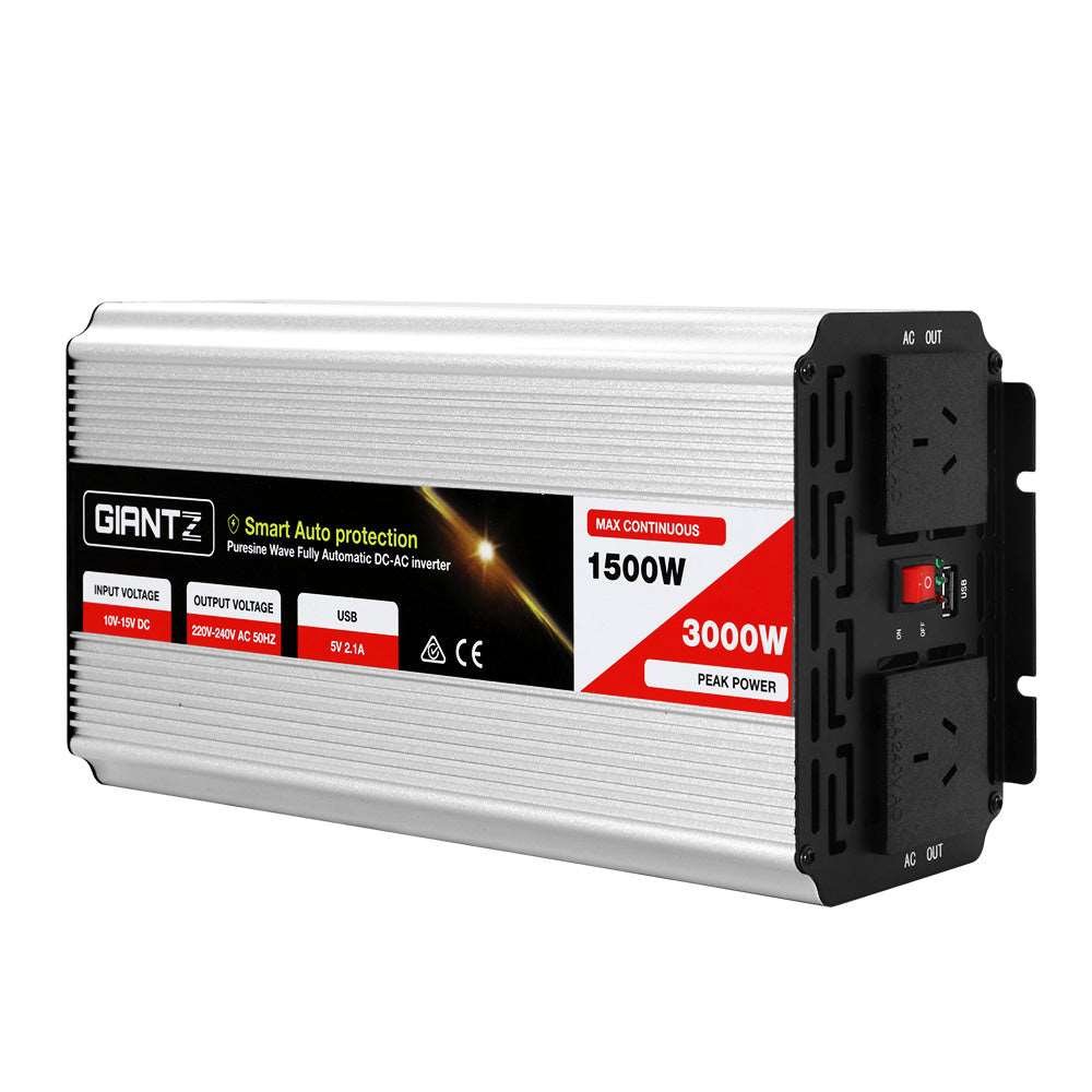 Giantz 1500W Pure Sine Wave Inverter 12V