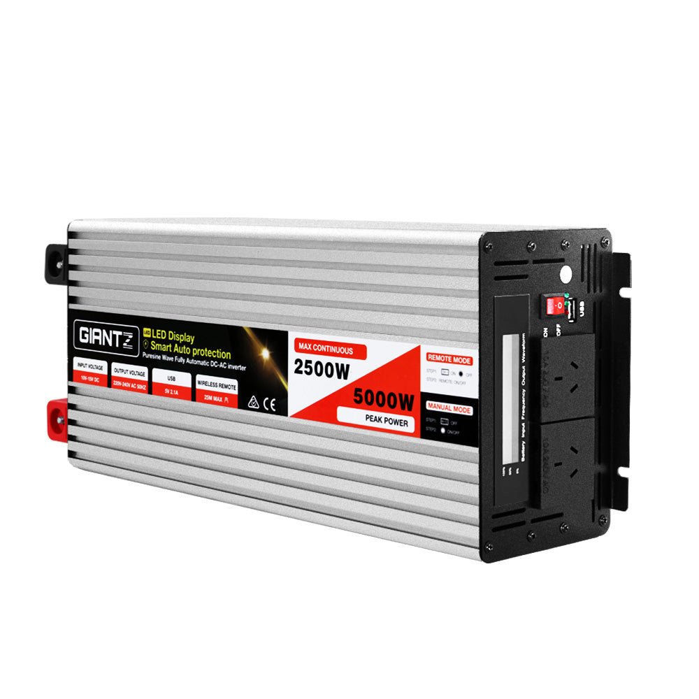 Giantz 2500W Pure Sine Wave Inverter 12V to 240V
