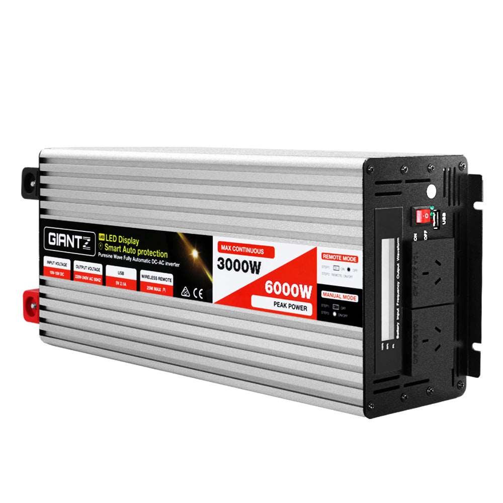 Giantz 3000W Pure Sine Wave Inverter 12V to 240V