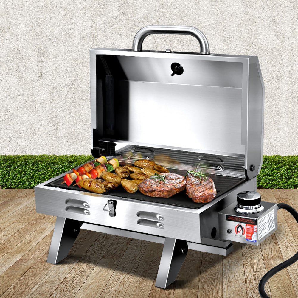Grillz Portable Gas BBQ – Double-Sided Grill Plate