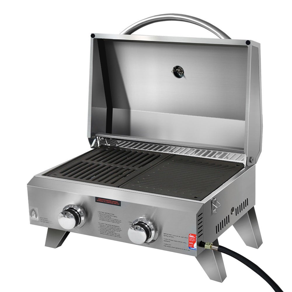 Portable Gas BBQ 2 Burner - Grillz Stainless Steel