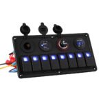 8 Gang 12V Switch Panel with USB & Socket