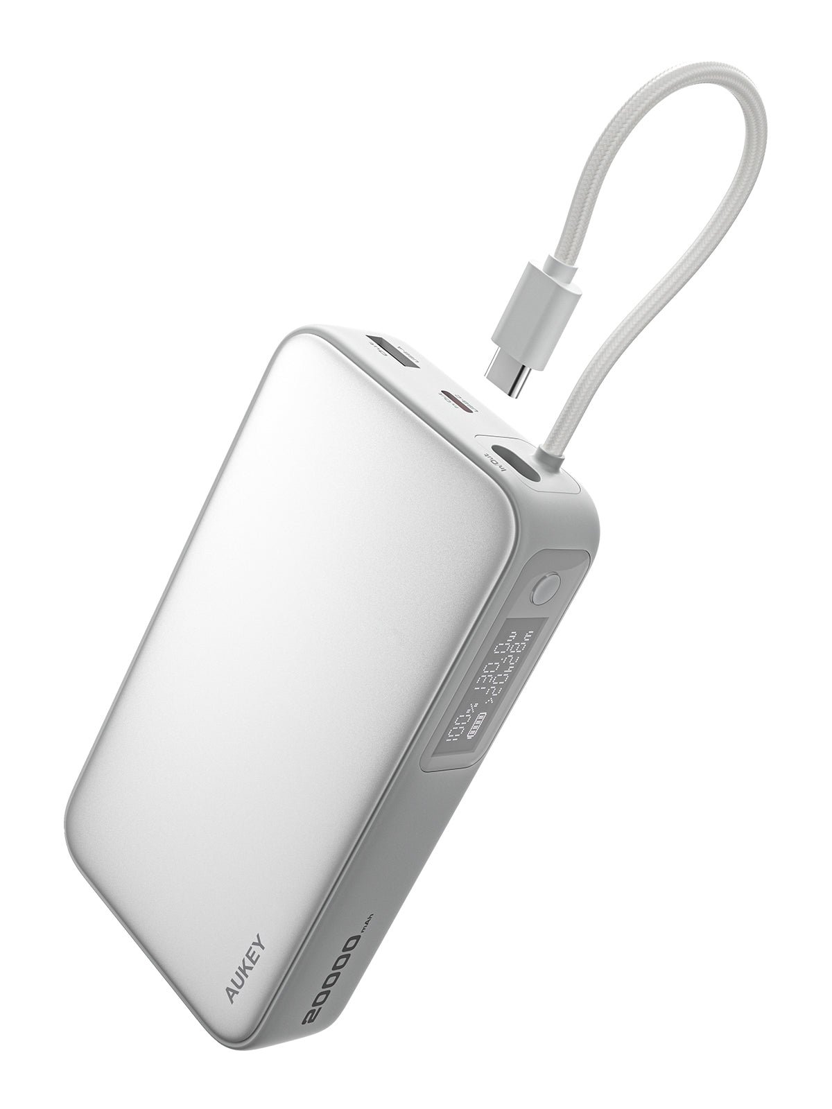 AUKEY 20000mAh Power Bank with Built-In USB-C Cable