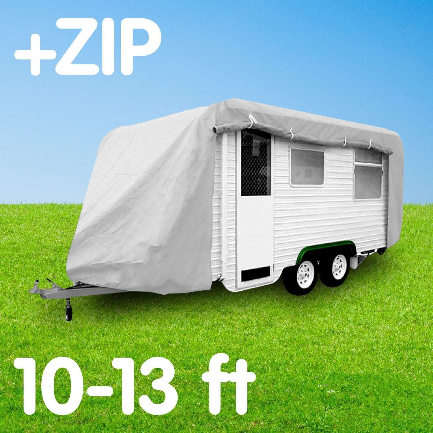 Wallaroo Caravan Cover 10-13ft - Grey/Silver