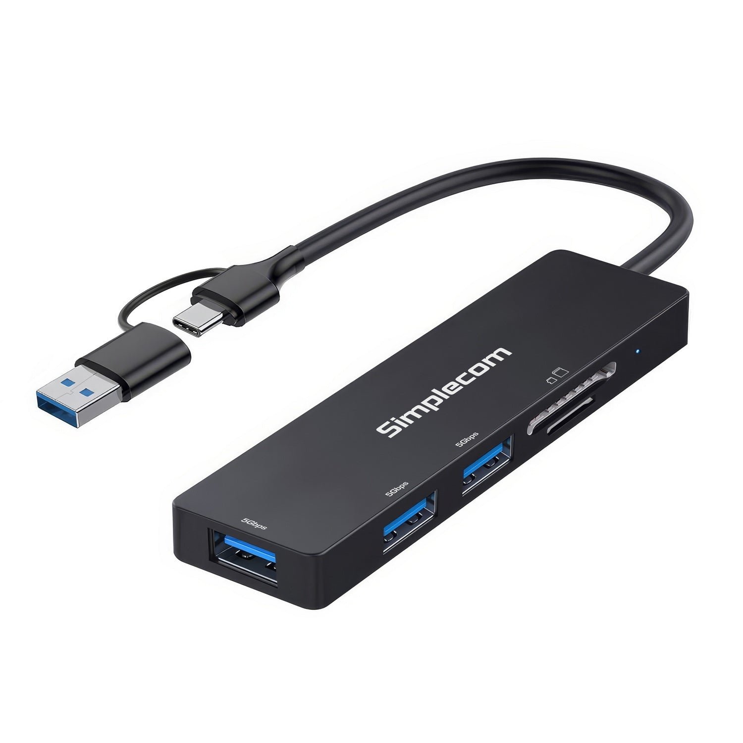 Simplecom CH365C 3-Port USB Hub & SD Card Reader