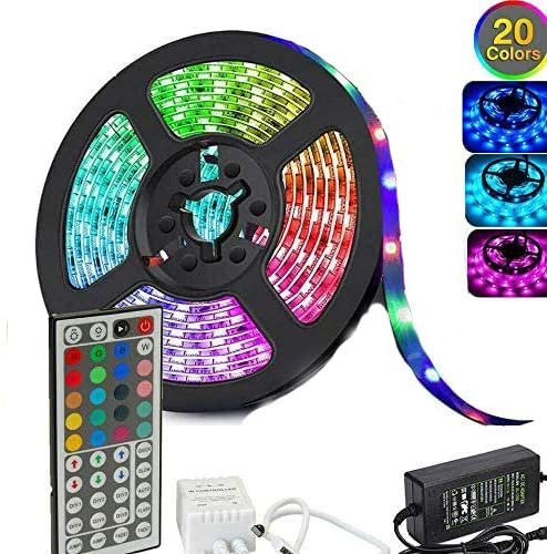 5m RGB LED Strip Lights 12V IP65 with IR Controller