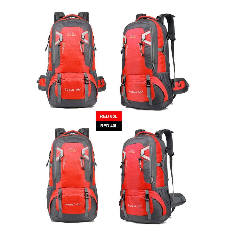 60L Waterproof Hiking Backpack - Red