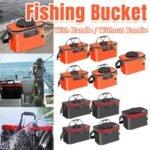 Folding EVA Fishing Bucket with Strap – 45cm Orange