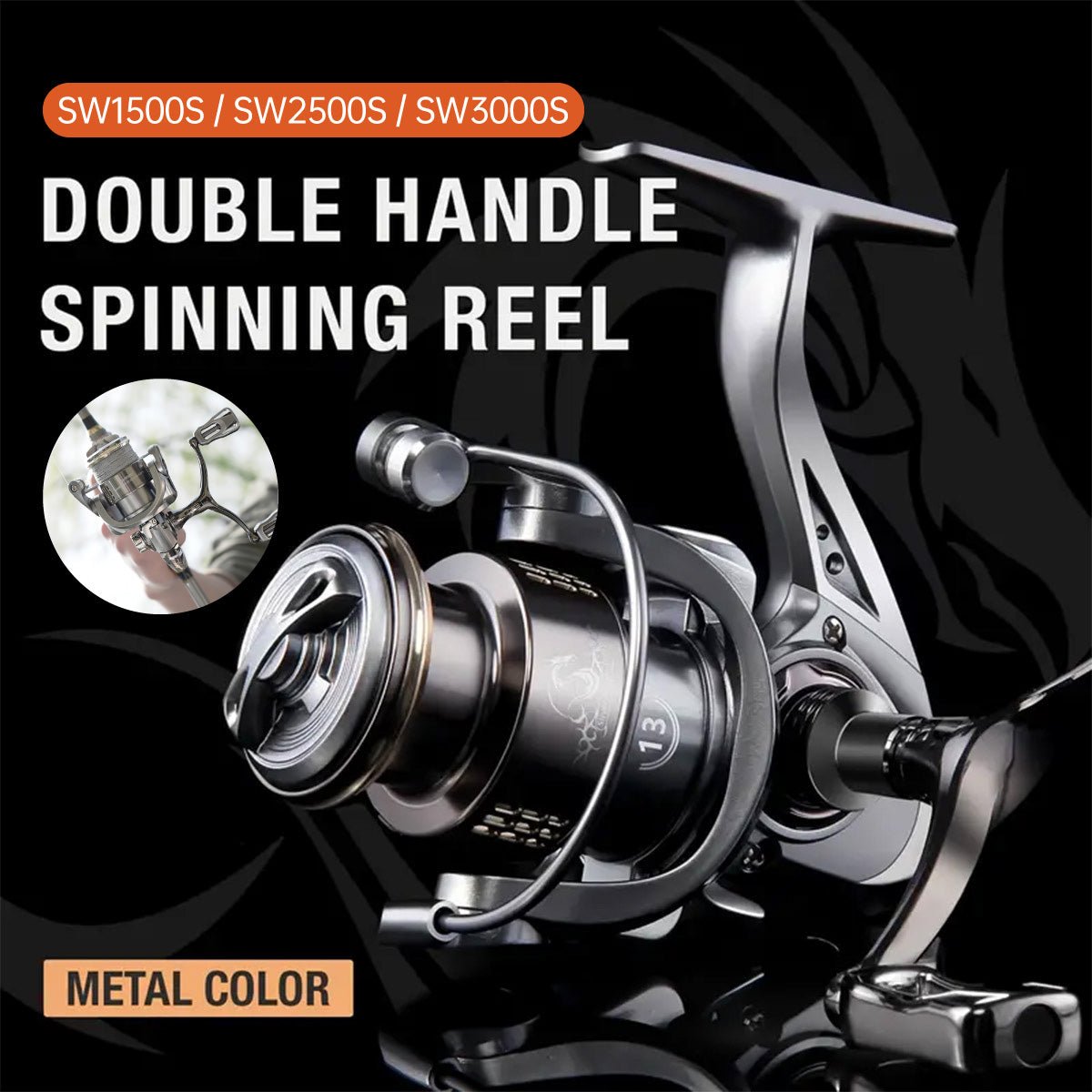 Double Handle Spinning Reel – Lightweight Carbon
