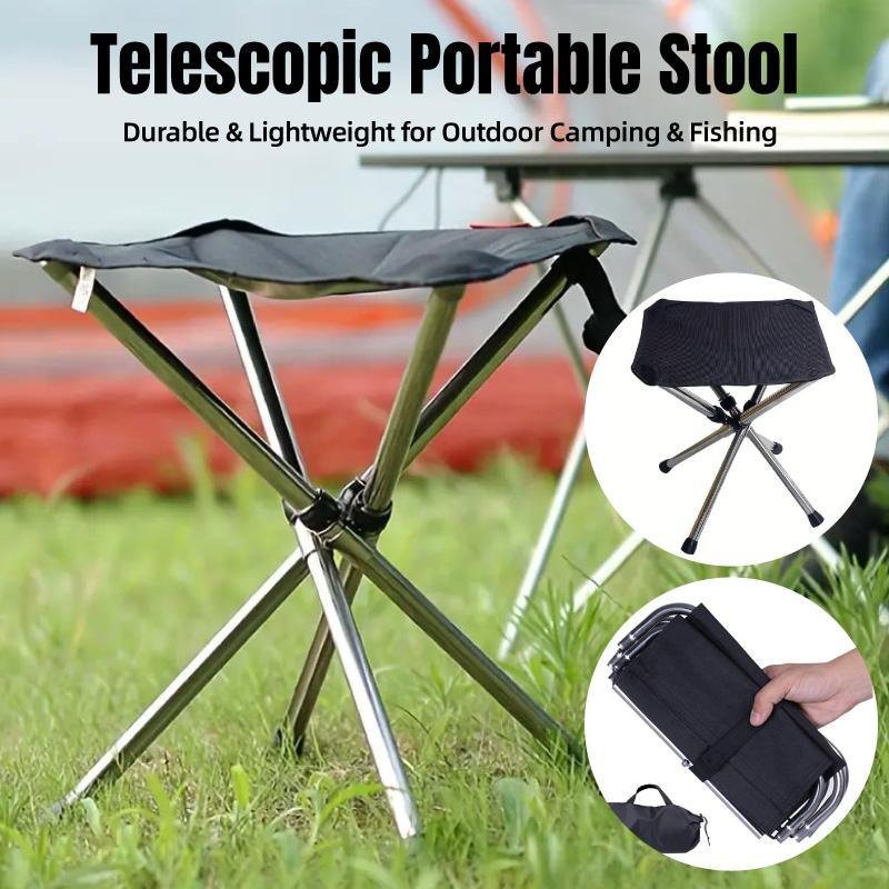 Telescopic Folding Camping Stool – Stainless Steel