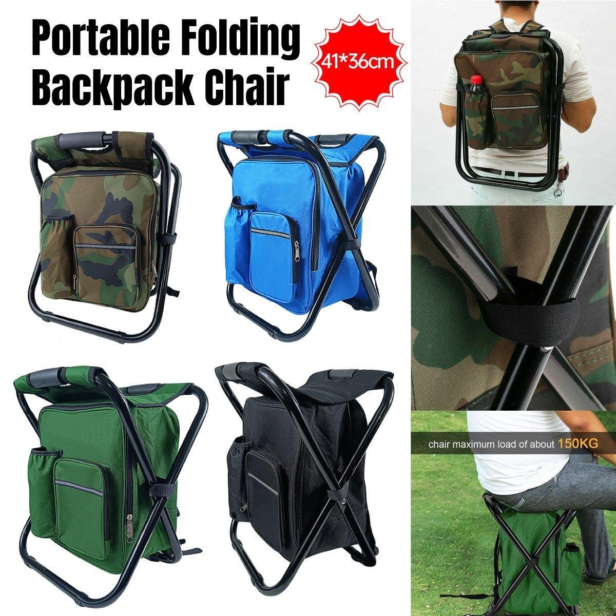 Folding Backpack Chair – 2-in-1 Camp Stool & Pack