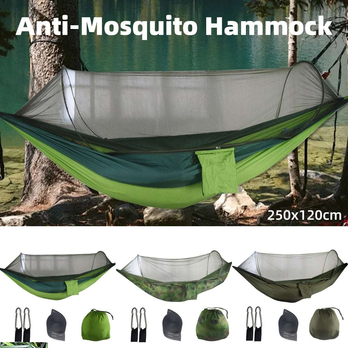Pop-Up Hammock with Mosquito Net - Camouflage