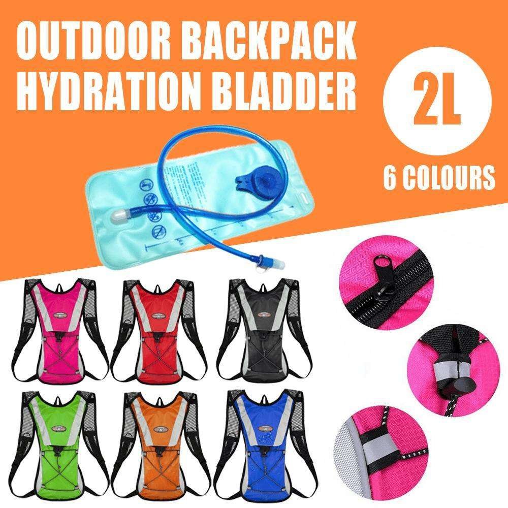 2L Hydration Pack Backpack with Water Bladder - Pink