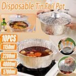 10-Pack Aluminium Foil Pots – 4000ml Camping