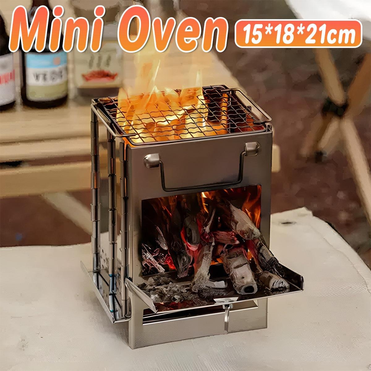 Folding Wood Stove for Camping - Stainless Steel