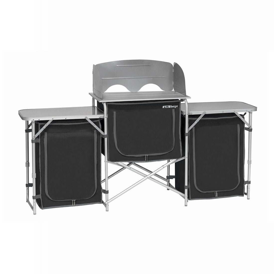Berger Foldable Aluminium Camp Kitchen with Windshield