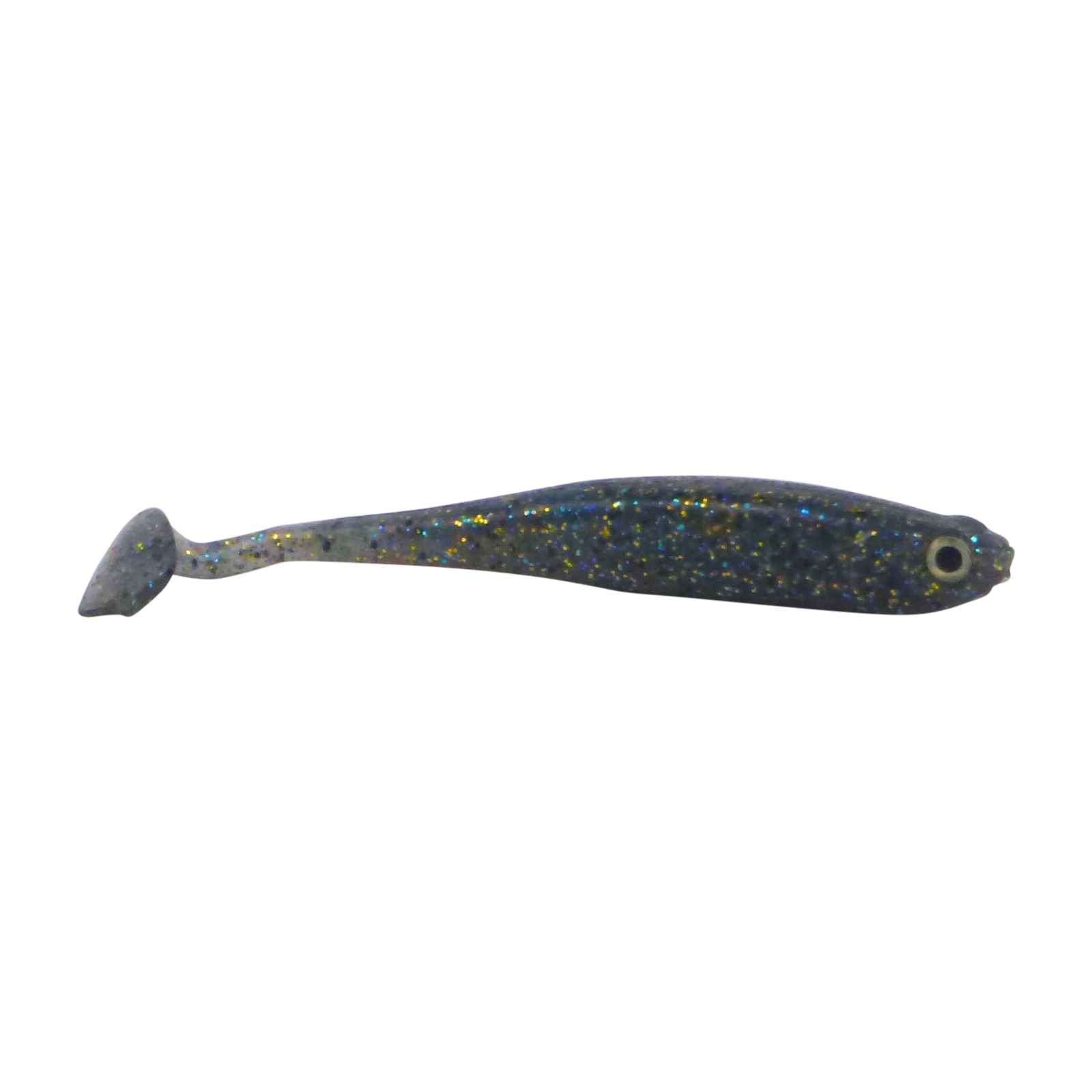 100mm Soft Shad Paddle Tail Blue Gold Fleck 6 Pack - Swimerz