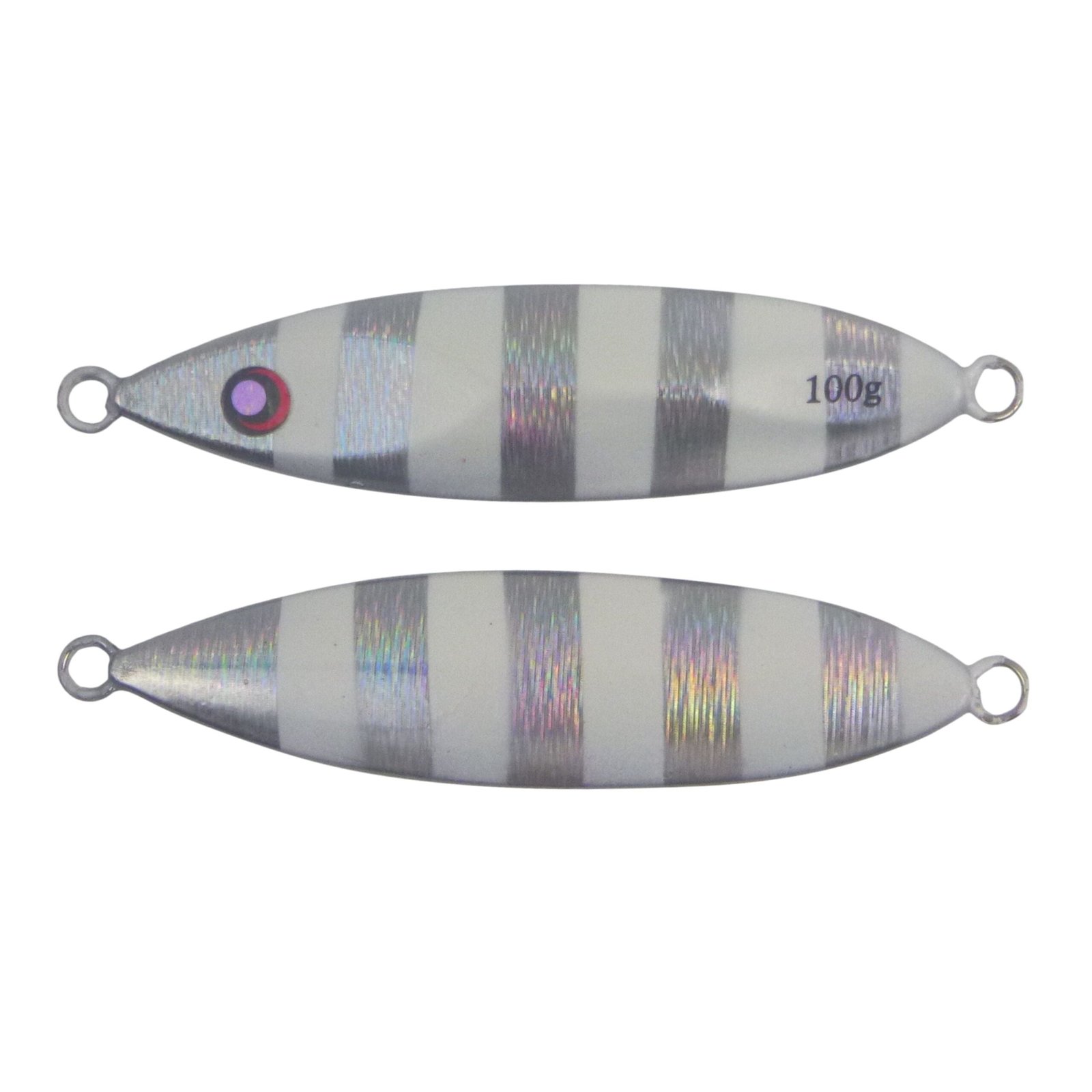 100g Slow Pitch Flutter Jig Silver White 2 Pack - Finesse