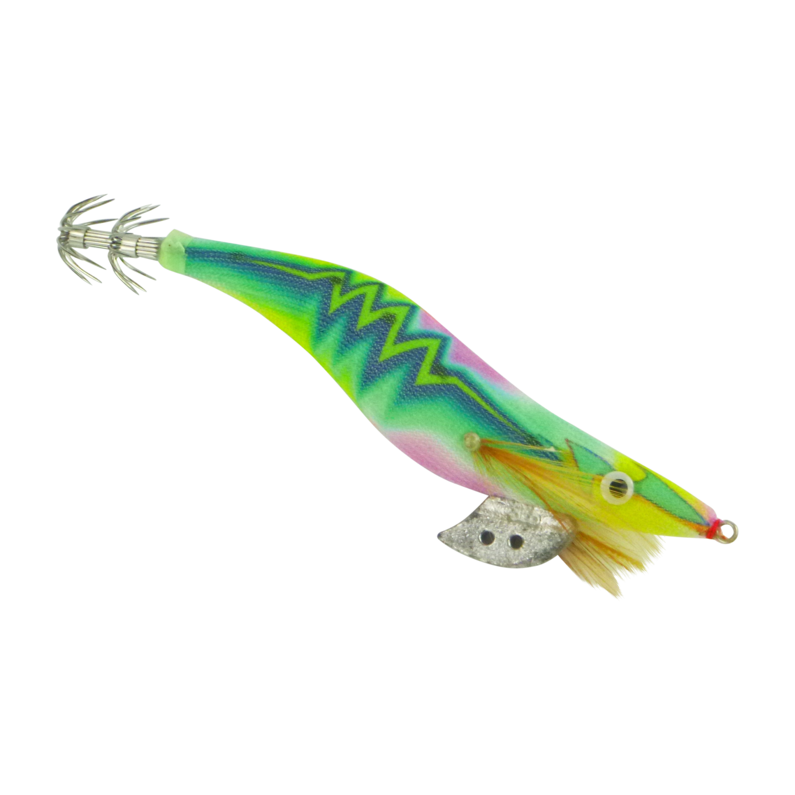 Size 3.5 Squid Jigs Lime Glow 2 Pack - Finesse