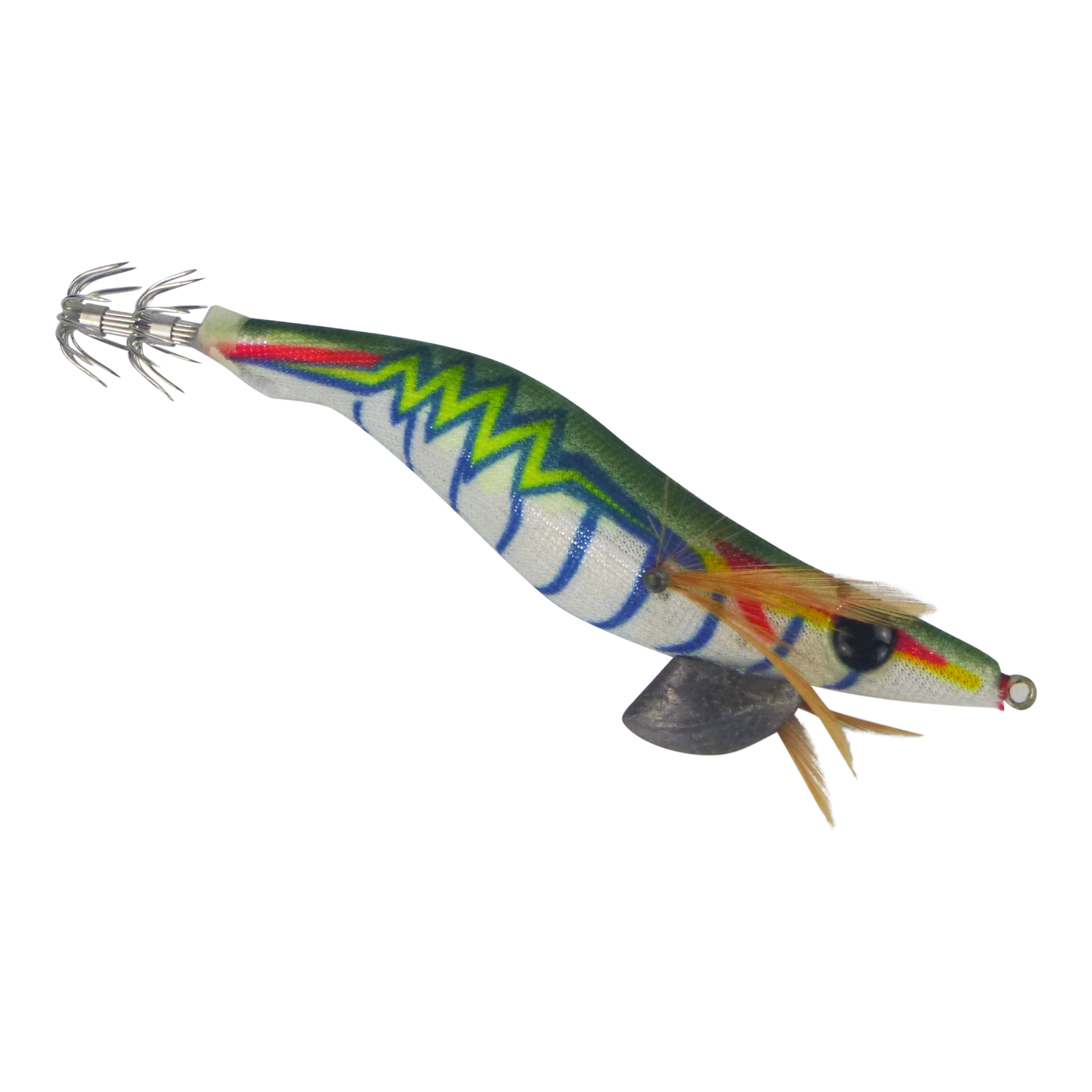 Squid Jig Size 3.5 Green Prawn 2 Pack - Finesse Rumoika
